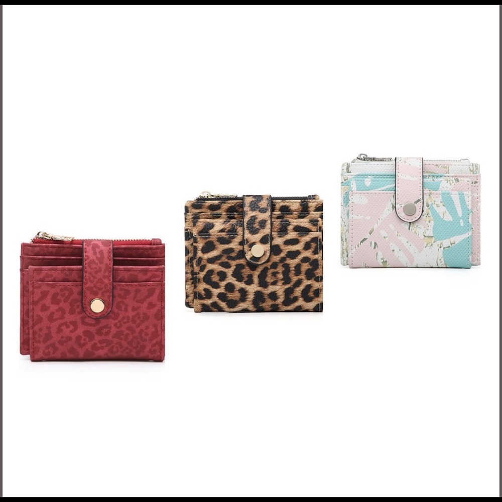 Cheetah Red Vegan Leather Wallet